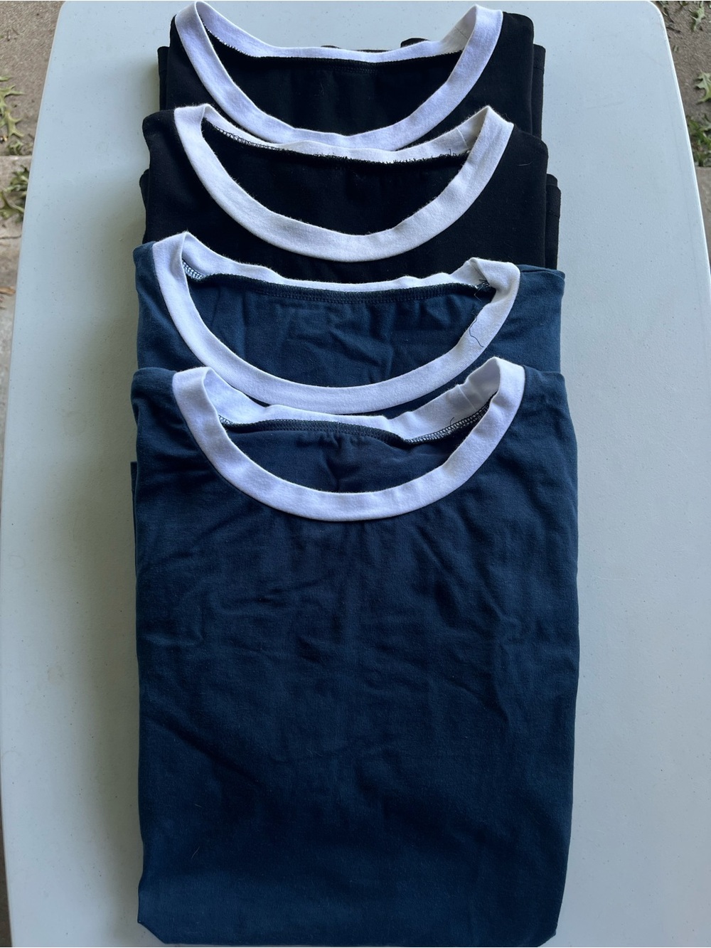 Women’s Set of 4 Classic Ringer Tees with White Neck Trim